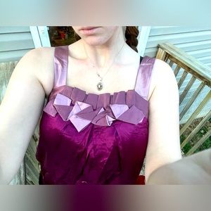 2000s dark femme violet satin flowy purple sleeveless blouse / top by Intuitions